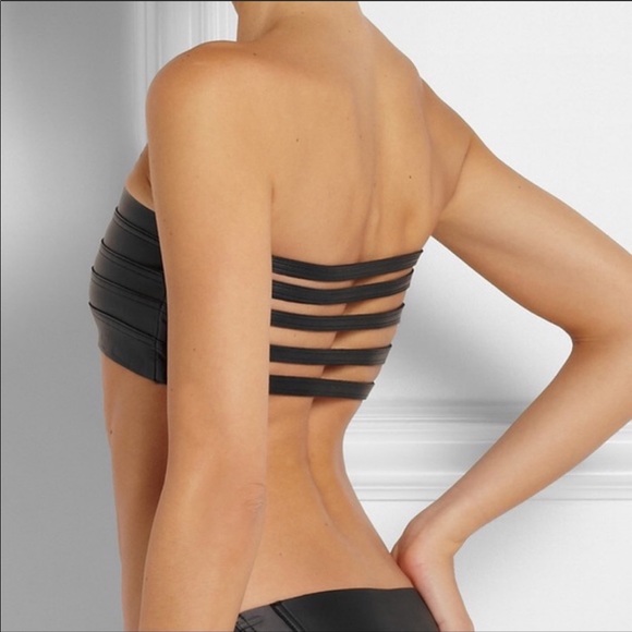 MIKOH RINCON NEOPRENE CUTOUT BANDEAU BIKINI, SZ S - Picture 9 of 13